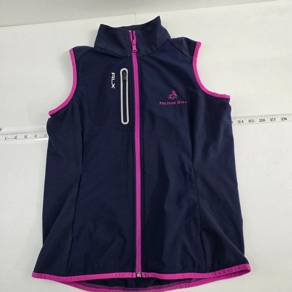 RLX Ralph Lauren Pelican Hill golf vest full zip womens blue Small 6498